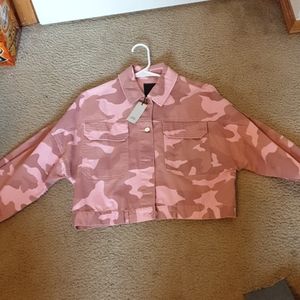 Brand new camo denim jacket oversized